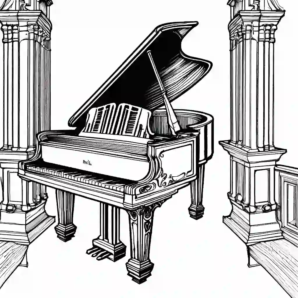 Piano coloring pages